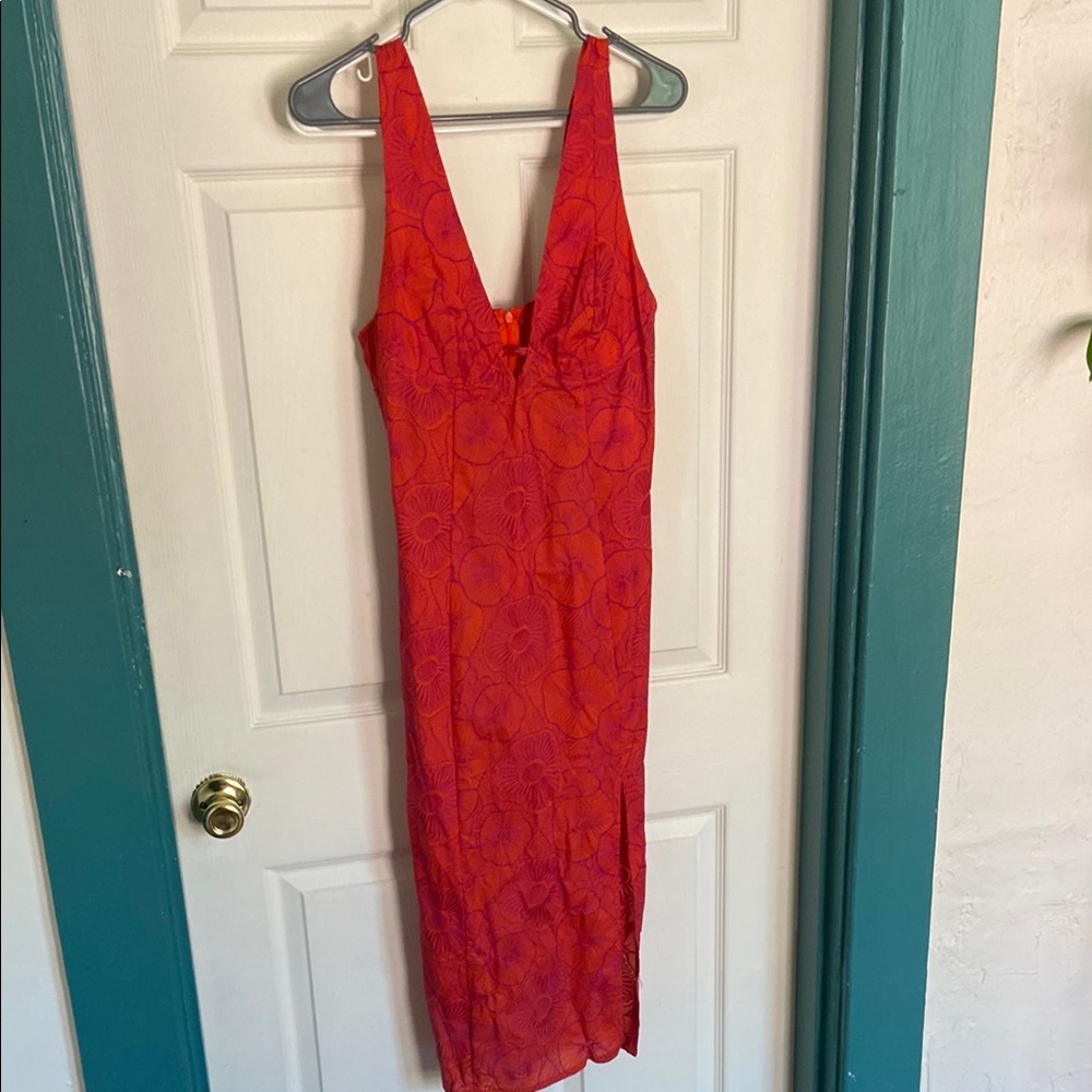 Elegant Orange Floral Dress
